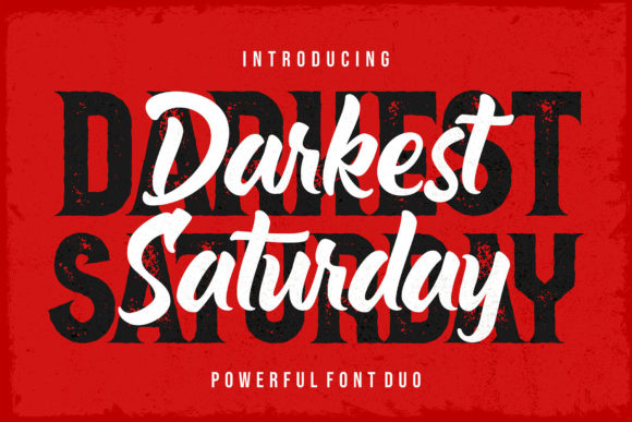 Darkest Saturday Duo: A Vintage Font Pairing for Bold Design